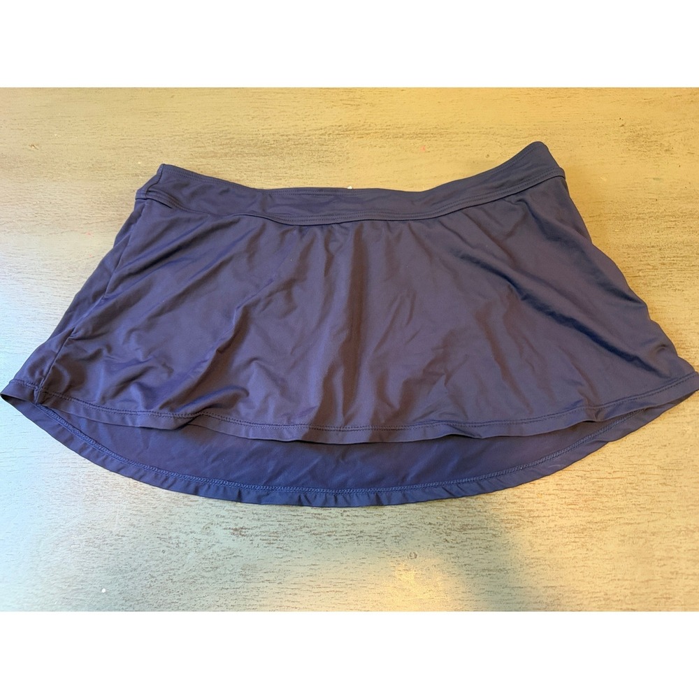 Anne Cole Navy Blue Swim Skirt Built-in Brief Size Large